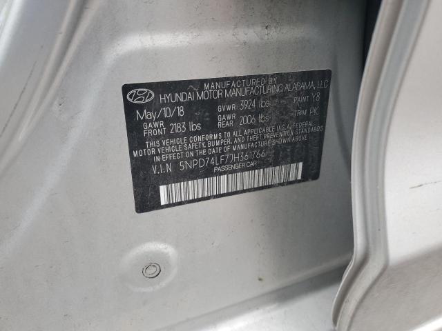 Photo 12 VIN: 5NPD74LF7JH361766 - HYUNDAI ELANTRA 