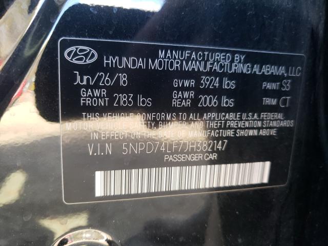 Photo 9 VIN: 5NPD74LF7JH382147 - HYUNDAI ELANTRA SE 