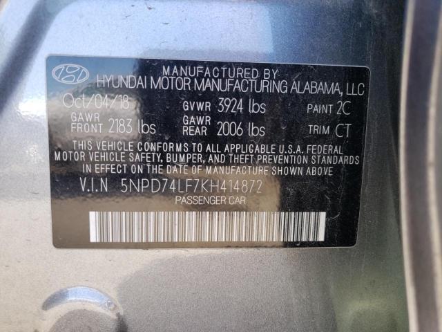 Photo 11 VIN: 5NPD74LF7KH414872 - HYUNDAI ELANTRA 