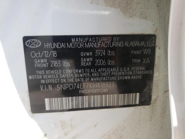 Photo 9 VIN: 5NPD74LF7KH418923 - HYUNDAI ELANTRA SE 