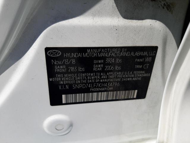 Photo 11 VIN: 5NPD74LF7KH434796 - HYUNDAI ELANTRA SE 