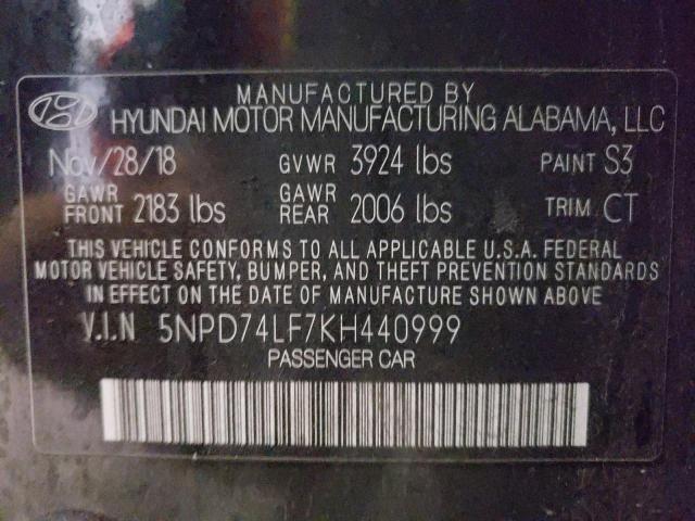 Photo 11 VIN: 5NPD74LF7KH440999 - HYUNDAI ELANTRA SE 