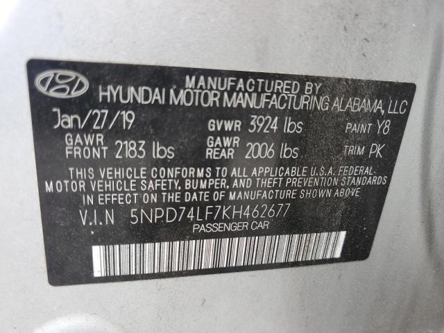 Photo 12 VIN: 5NPD74LF7KH462677 - HYUNDAI ELANTRA 