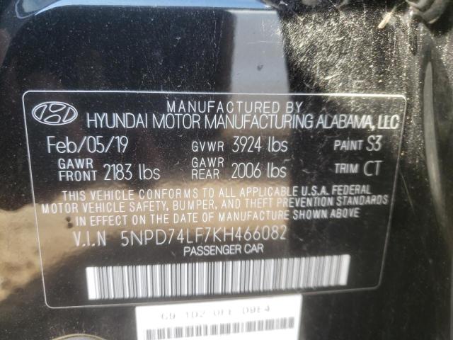 Photo 11 VIN: 5NPD74LF7KH466082 - HYUNDAI ELANTRA 