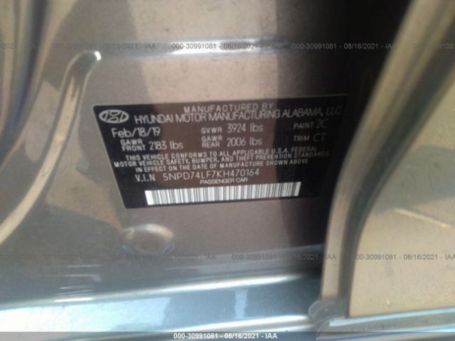 Photo 8 VIN: 5NPD74LF7KH470164 - HYUNDAI ELANTRA 