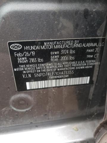 Photo 9 VIN: 5NPD74LF7KH473355 - HYUNDAI ELANTRA SE 