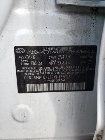 Photo 11 VIN: 5NPD74LF7KH487093 - HYUNDAI ELANTRA SE 