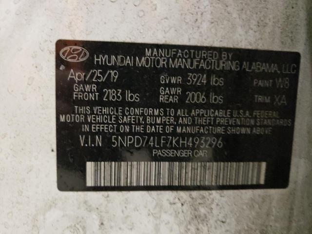 Photo 11 VIN: 5NPD74LF7KH493296 - HYUNDAI ELANTRA SE 