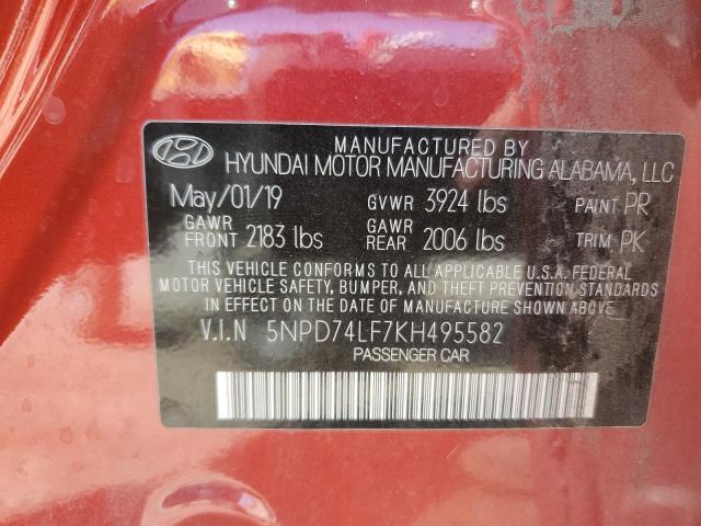 Photo 11 VIN: 5NPD74LF7KH495582 - HYUNDAI ELANTRA 