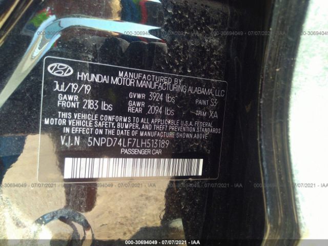 Photo 8 VIN: 5NPD74LF7LH513189 - HYUNDAI ELANTRA 