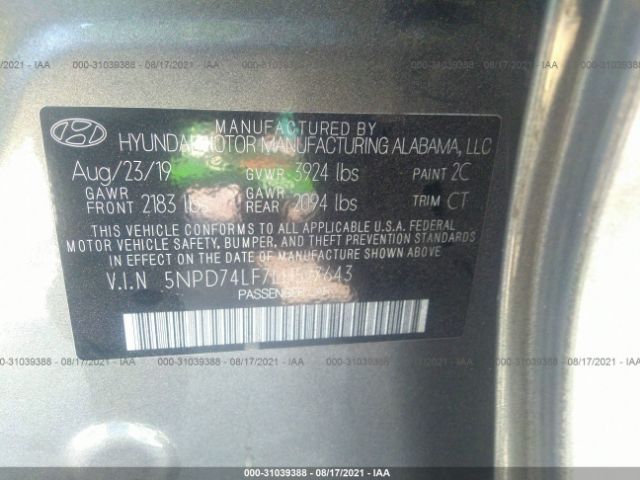 Photo 8 VIN: 5NPD74LF7LH527643 - HYUNDAI ELANTRA 