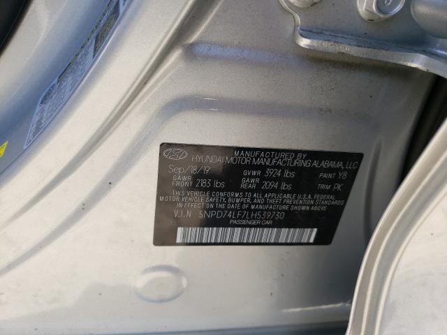 Photo 9 VIN: 5NPD74LF7LH539730 - HYUNDAI ELANTRA SE 