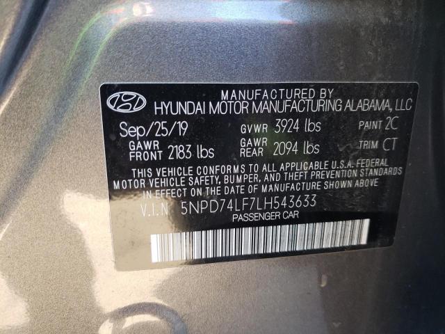 Photo 9 VIN: 5NPD74LF7LH543633 - HYUNDAI ELANTRA SE 