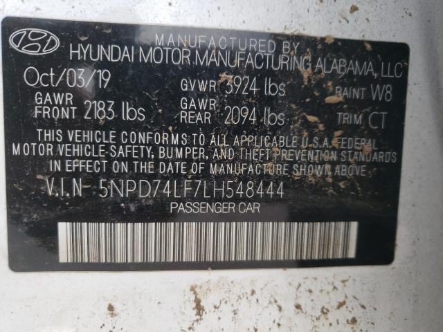 Photo 9 VIN: 5NPD74LF7LH548444 - HYUNDAI ELANTRA SE 