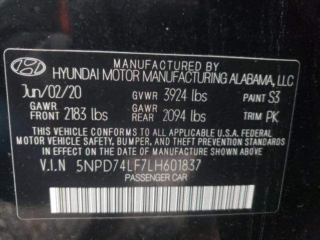 Photo 9 VIN: 5NPD74LF7LH601837 - HYUNDAI ELANTRA SE 