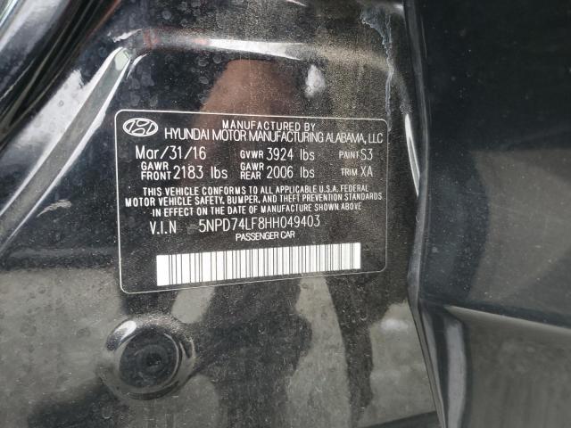 Photo 11 VIN: 5NPD74LF8HH049403 - HYUNDAI ELANTRA SE 