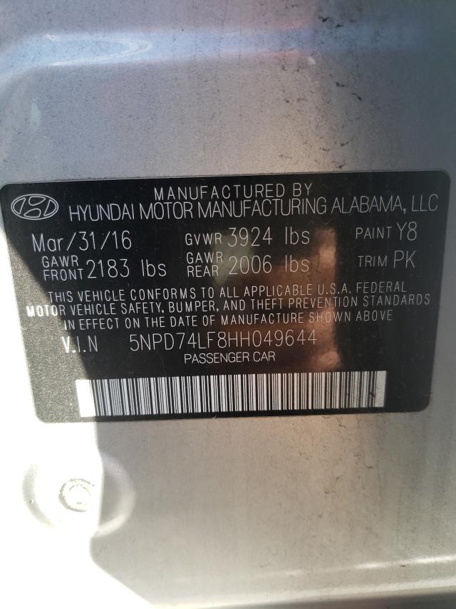 Photo 9 VIN: 5NPD74LF8HH049644 - HYUNDAI ELANTRA SE 