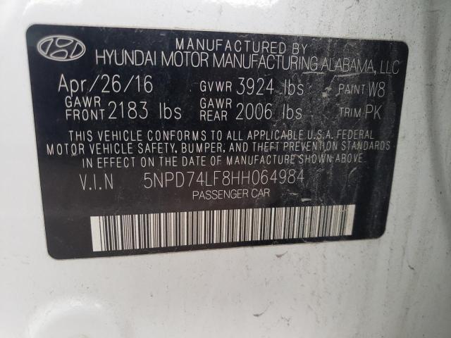 Photo 9 VIN: 5NPD74LF8HH064984 - HYUNDAI ELANTRA SE 