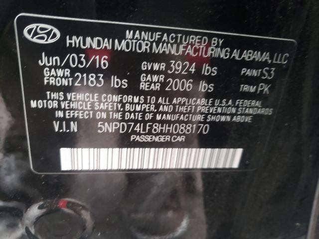 Photo 9 VIN: 5NPD74LF8HH088170 - HYUNDAI ELANTRA SE 