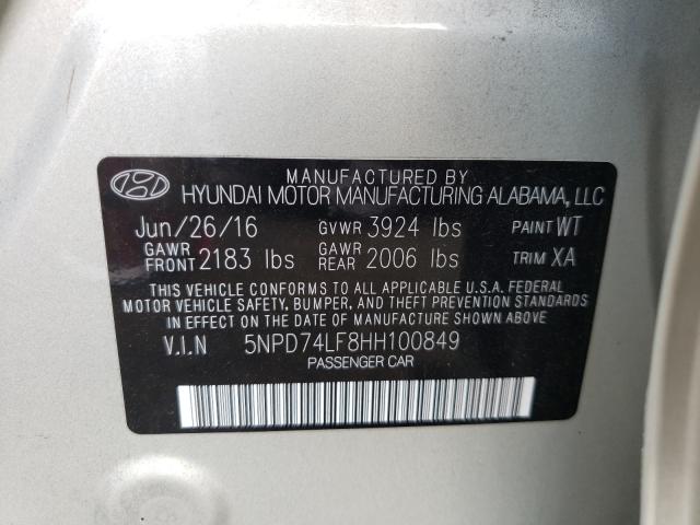 Photo 9 VIN: 5NPD74LF8HH100849 - HYUNDAI ELANTRA SE 