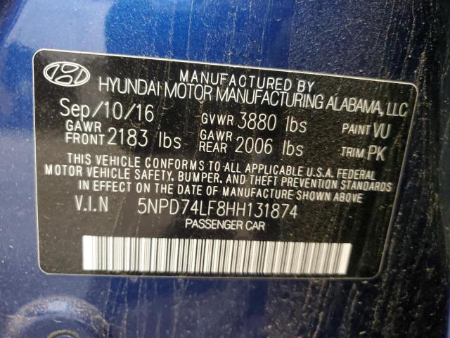 Photo 11 VIN: 5NPD74LF8HH131874 - HYUNDAI ELANTRA 