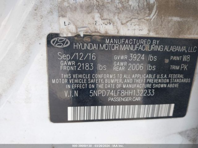 Photo 8 VIN: 5NPD74LF8HH132233 - HYUNDAI ELANTRA 