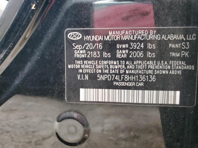 Photo 12 VIN: 5NPD74LF8HH136136 - HYUNDAI ELANTRA SE 