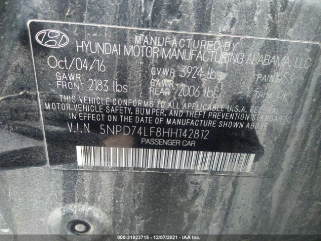 Photo 8 VIN: 5NPD74LF8HH142812 - HYUNDAI ELANTRA 