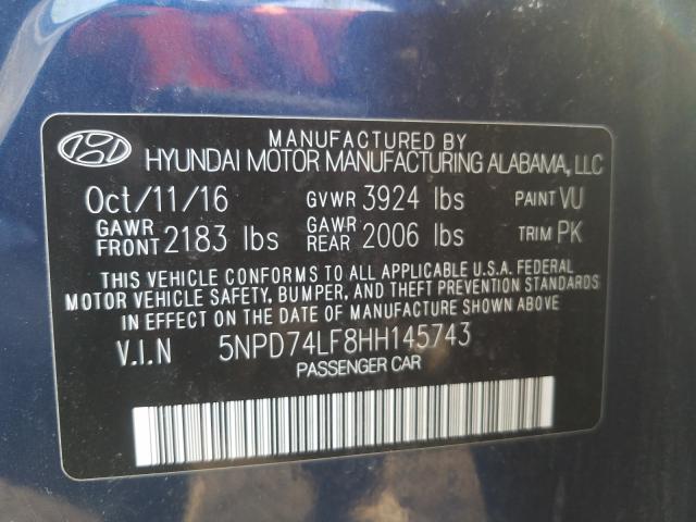 Photo 9 VIN: 5NPD74LF8HH145743 - HYUNDAI ELANTRA SE 