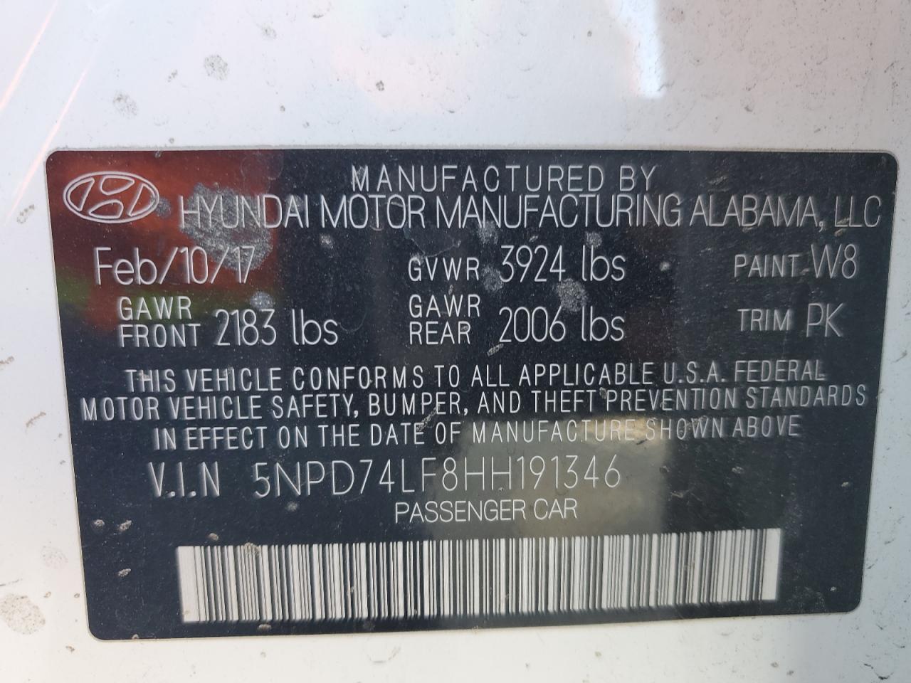 Photo 12 VIN: 5NPD74LF8HH191346 - HYUNDAI ELANTRA 