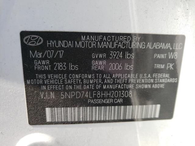 Photo 9 VIN: 5NPD74LF8HH201308 - HYUNDAI ELANTRA SE 