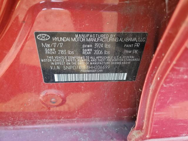 Photo 11 VIN: 5NPD74LF8HH206699 - HYUNDAI ELANTRA SE 