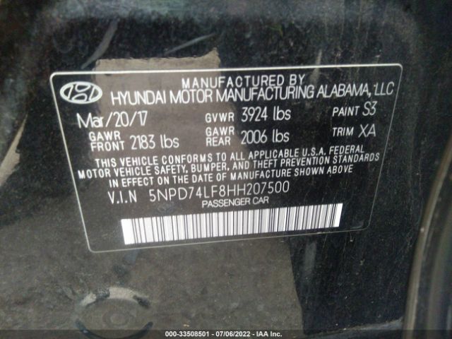 Photo 8 VIN: 5NPD74LF8HH207500 - HYUNDAI ELANTRA 