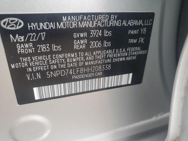 Photo 11 VIN: 5NPD74LF8HH208338 - HYUNDAI ELANTRA SE 