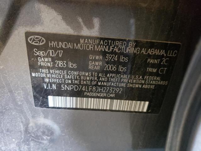 Photo 9 VIN: 5NPD74LF8JH273292 - HYUNDAI ELANTRA SE 