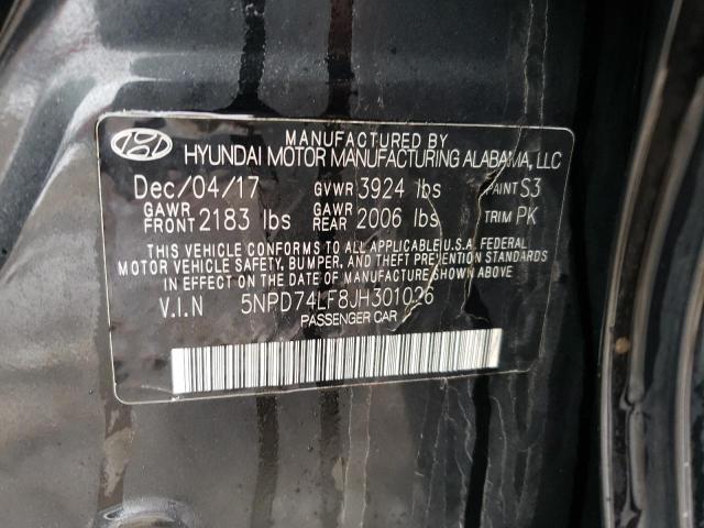 Photo 11 VIN: 5NPD74LF8JH301026 - HYUNDAI ELANTRA SE 