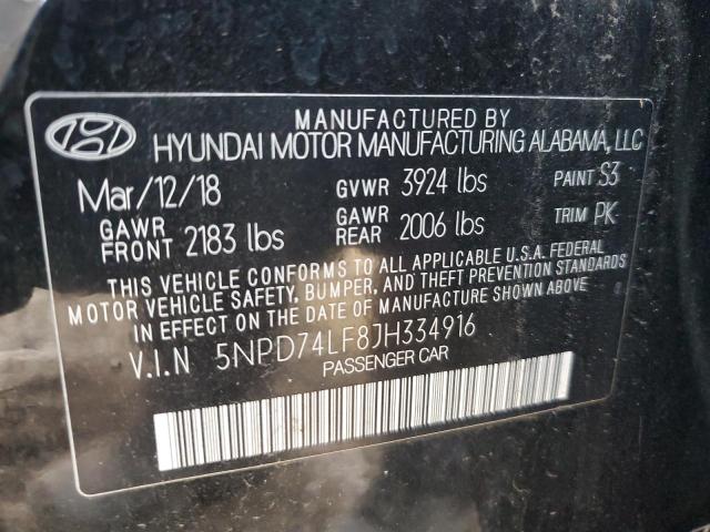 Photo 12 VIN: 5NPD74LF8JH334916 - HYUNDAI ELANTRA SE 