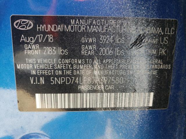 Photo 12 VIN: 5NPD74LF8JH397580 - HYUNDAI ELANTRA SE 