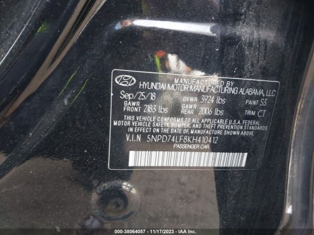 Photo 8 VIN: 5NPD74LF8KH410412 - HYUNDAI ELANTRA 