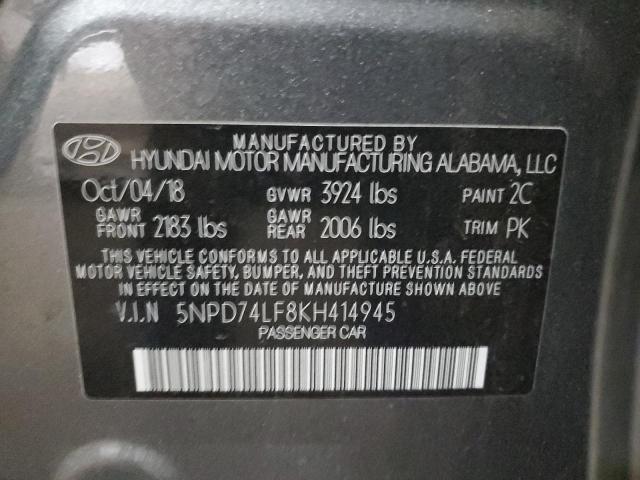 Photo 12 VIN: 5NPD74LF8KH414945 - HYUNDAI ELANTRA SE 