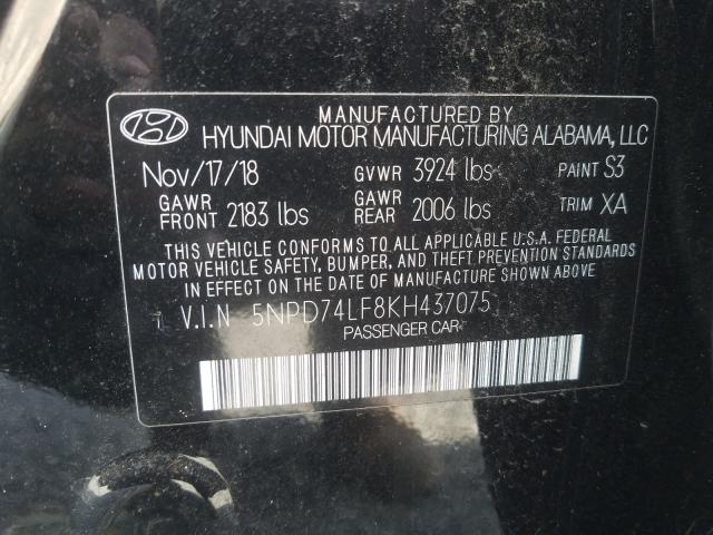 Photo 9 VIN: 5NPD74LF8KH437075 - HYUNDAI ELANTRA SE 