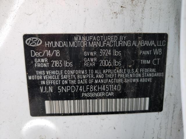 Photo 11 VIN: 5NPD74LF8KH451140 - HYUNDAI ELANTRA SE 