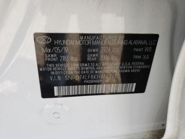 Photo 9 VIN: 5NPD74LF8KH476393 - HYUNDAI ELANTRA SE 