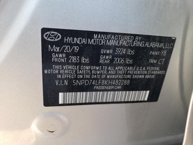 Photo 11 VIN: 5NPD74LF8KH482288 - HYUNDAI ELANTRA 