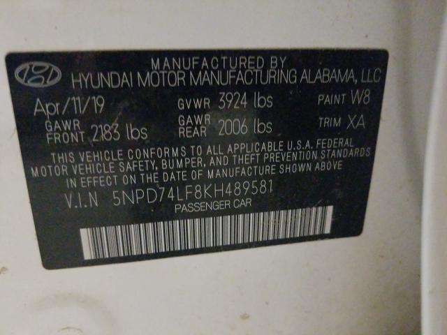 Photo 9 VIN: 5NPD74LF8KH489581 - HYUNDAI ELANTRA SE 