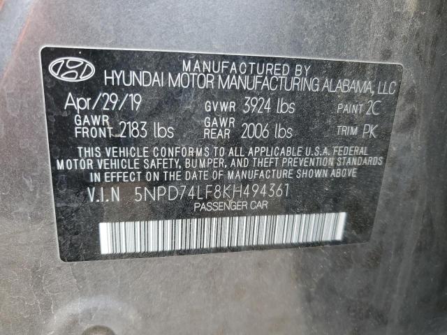 Photo 12 VIN: 5NPD74LF8KH494361 - HYUNDAI ELANTRA 