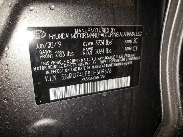 Photo 9 VIN: 5NPD74LF8LH509376 - HYUNDAI ELANTRA SE 