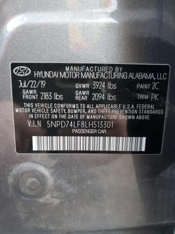 Photo 12 VIN: 5NPD74LF8LH513301 - HYUNDAI ELANTRA 