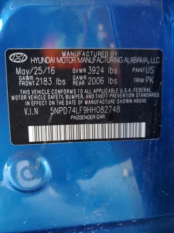 Photo 12 VIN: 5NPD74LF9HH082748 - HYUNDAI ELANTRA SE 