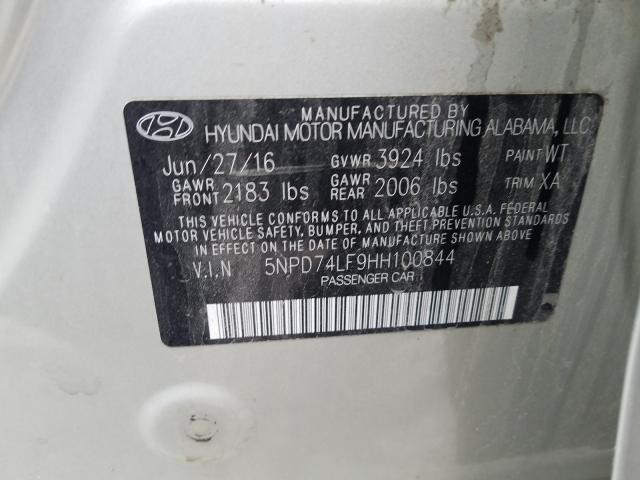 Photo 9 VIN: 5NPD74LF9HH100844 - HYUNDAI ELANTRA SE 